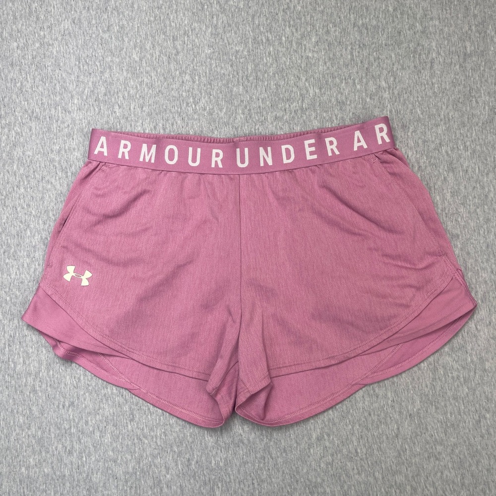 Under Armour Shorts Womens Medium HeatGear Play Up 3.0 Pink 1349125 EUC